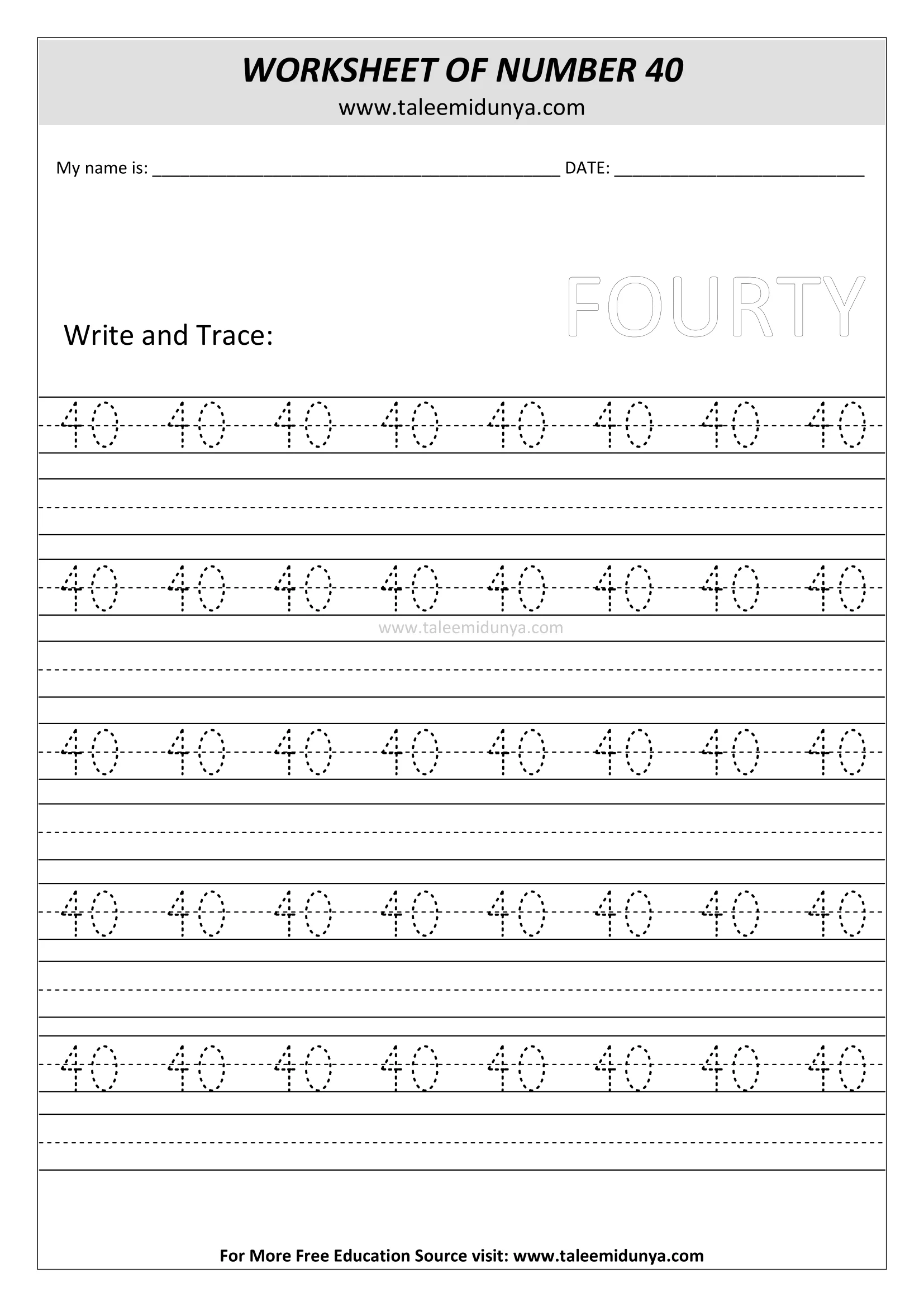 worksheet 40